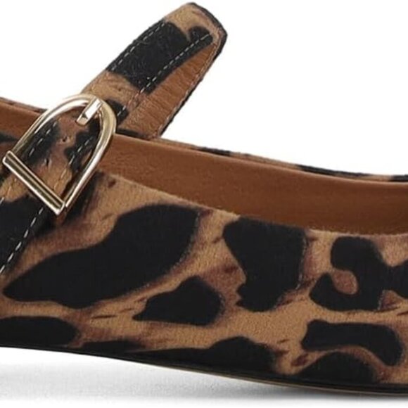 Women's Suede Ballet Flats Shoes Square Toe Buckle Casual Ballerina 7.5 - Picture 5 of 6